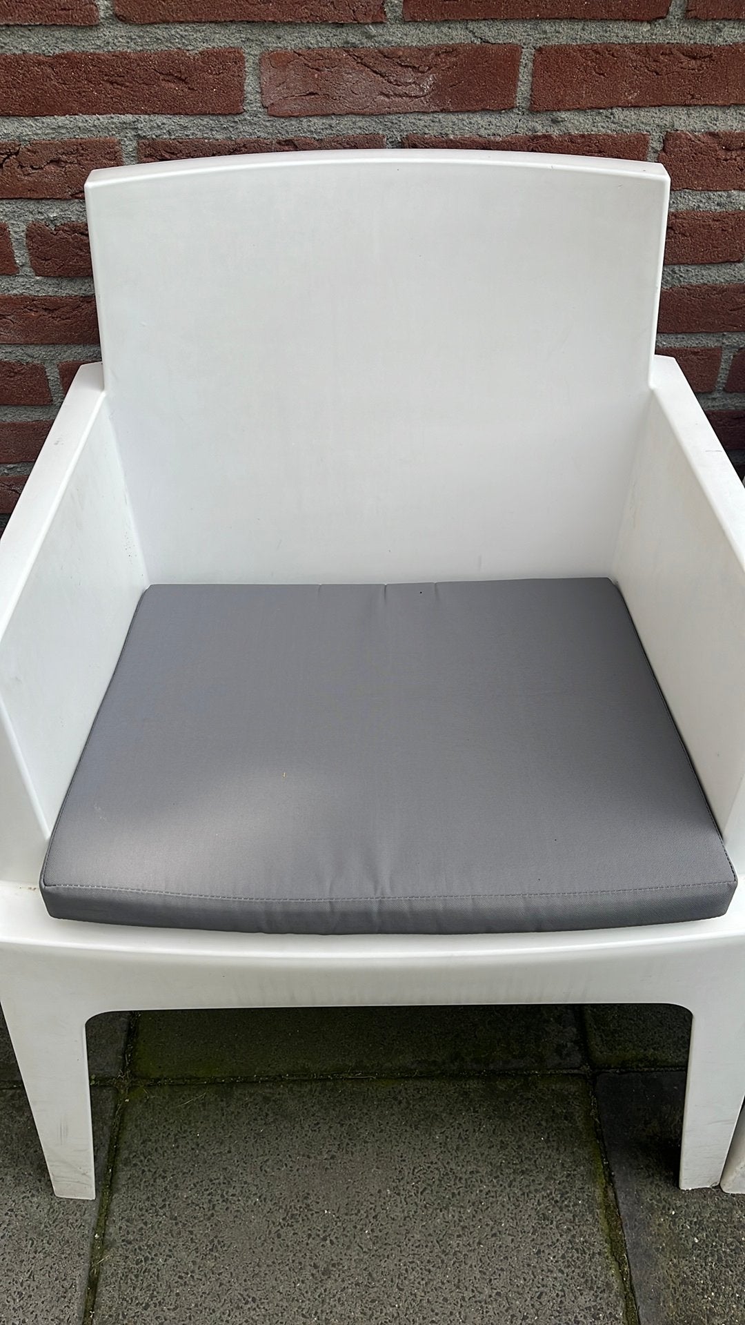 2x box tuinstoelen wit, Ophalen, Gebruikt, Kunststof