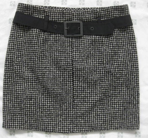 Orwell zwart-écru geruit bouclé rok, maat 38 wol, Maat 38/40 (M), Meerkleurig, Orwell, Ophalen of Verzenden