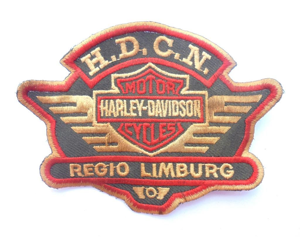 Badge Patch HARLEY DAVIDSON Club Netherlands, Regio Limburg, Ophalen of Verzenden, Overige soorten, Nederland, Embleem of Badge