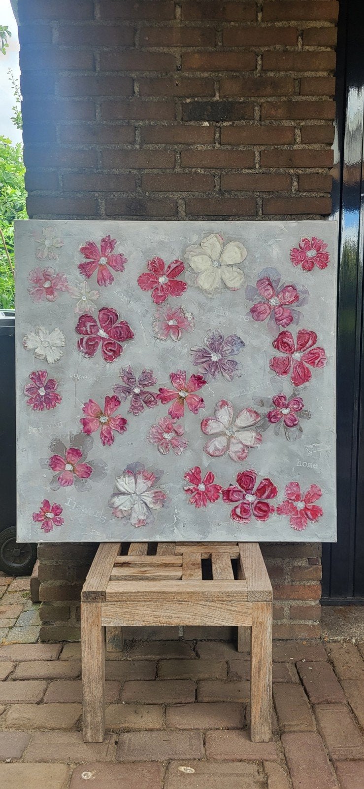 Canvas doeken met bloemmotief, Ophalen