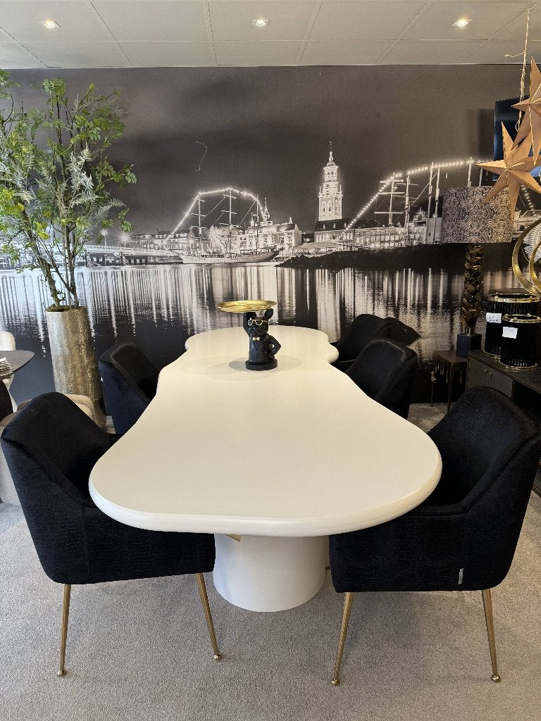 Eettafel White Stone, Huis en Inrichting, Ophalen, 100 tot 150 cm, Vijf personen of meer, Overige vormen