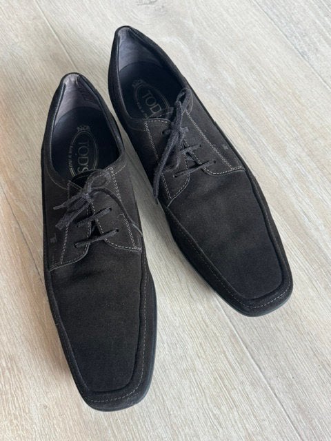 TODS donkerbruine Suede veterschoenen Maat 10 Nooit gedragen, Ophalen of Verzenden, Nieuw, Bruin