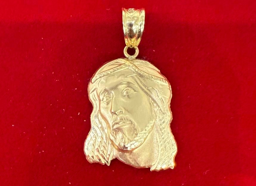 Prachtige 14 karaats gouden jezus hoofd hanger, Sieraden, Tassen en Uiterlijk, Kettinghangers, Ophalen of Verzenden, Nieuw, Goud