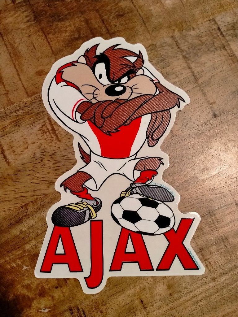 Taz Tazmanian Devil Ajax Amsterdam 1999 Looney Tunes sticker, Verzenden, Zo goed als nieuw, Strip of Tekenfilm