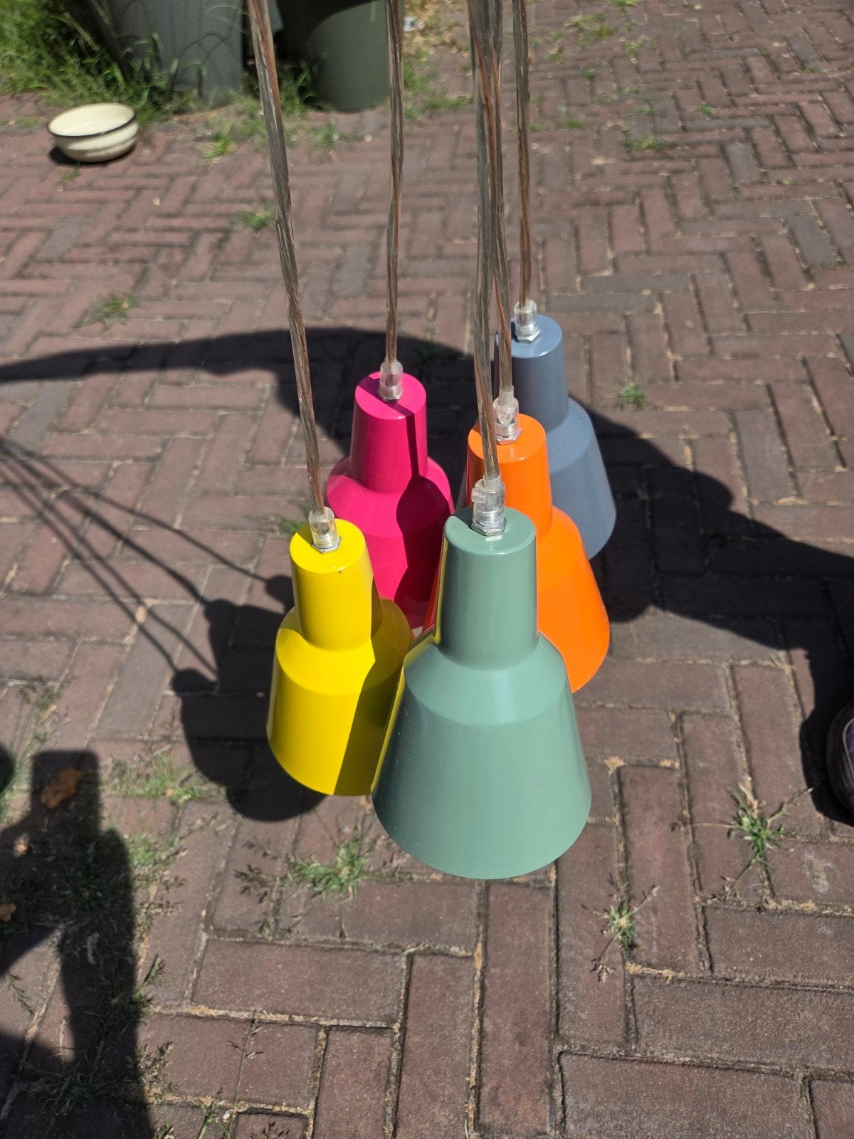Kleurrijke hanglampen set - 5 stuks, Huis en Inrichting, Ophalen, Minder dan 50 cm, Gebruikt, Modern, Kleurrijk