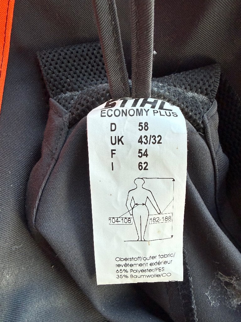 Stihl Economy Plus Veiligheidsoverall Zaagbroek  - Maat 58, Stihl, Heren, Overall, Ophalen of Verzenden