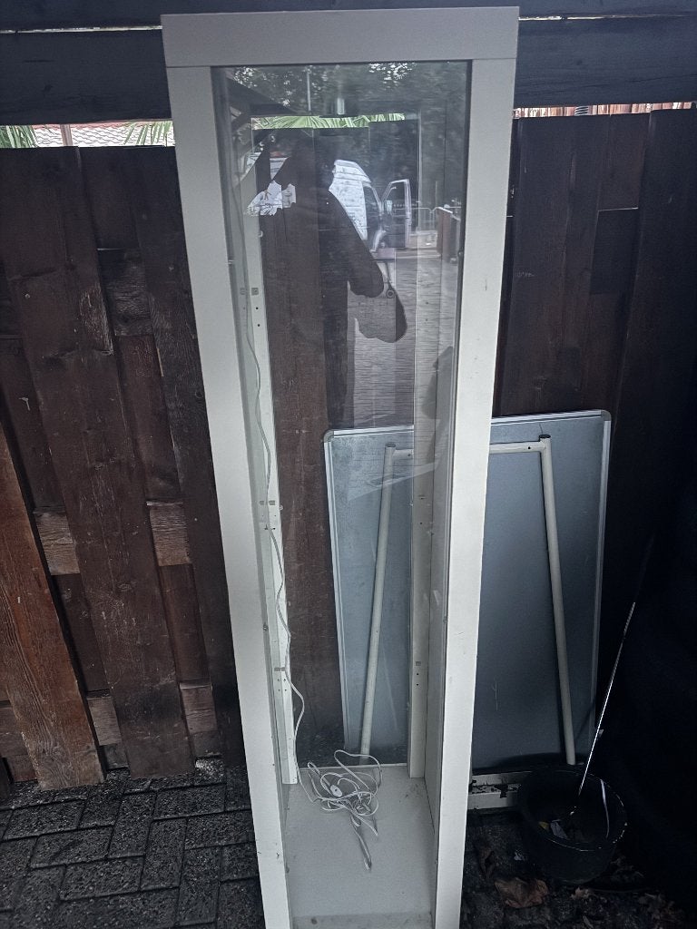 Glazen kast, Minder dan 50 cm, Gebruikt, 200 cm of meer, Ophalen of Verzenden