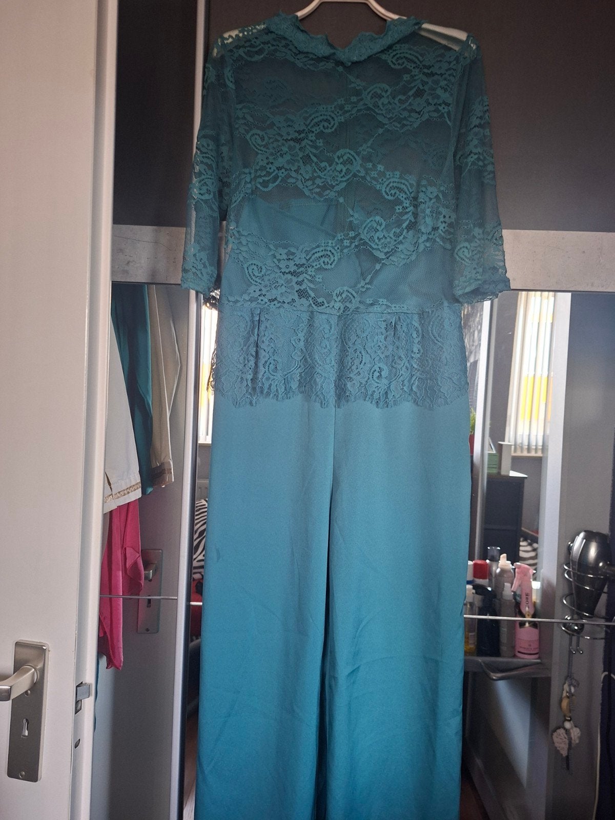 beeldige petrol kleurige jumpsuit ,maat 38, Kleding | Dames, Ophalen of Verzenden, Zo goed als nieuw, Maat 38/40 (M), Blauw