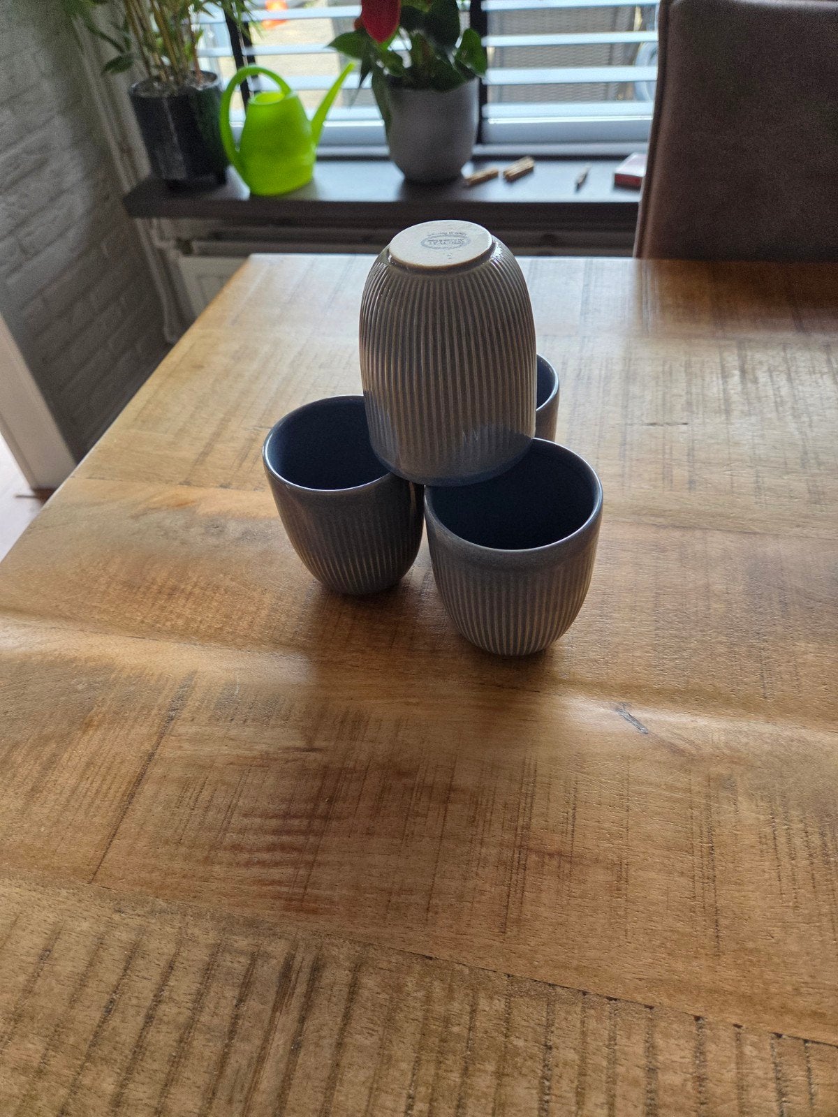 royal kempen begeer 4 mokken blauw vkb nieuw, Overige materialen, Nieuw, Ophalen of Verzenden, Bord(en)