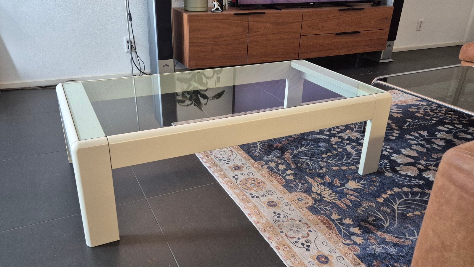 Salontafel vintage "space age" stijl, Ophalen, Gebruikt, 100 tot 150 cm, Vintage