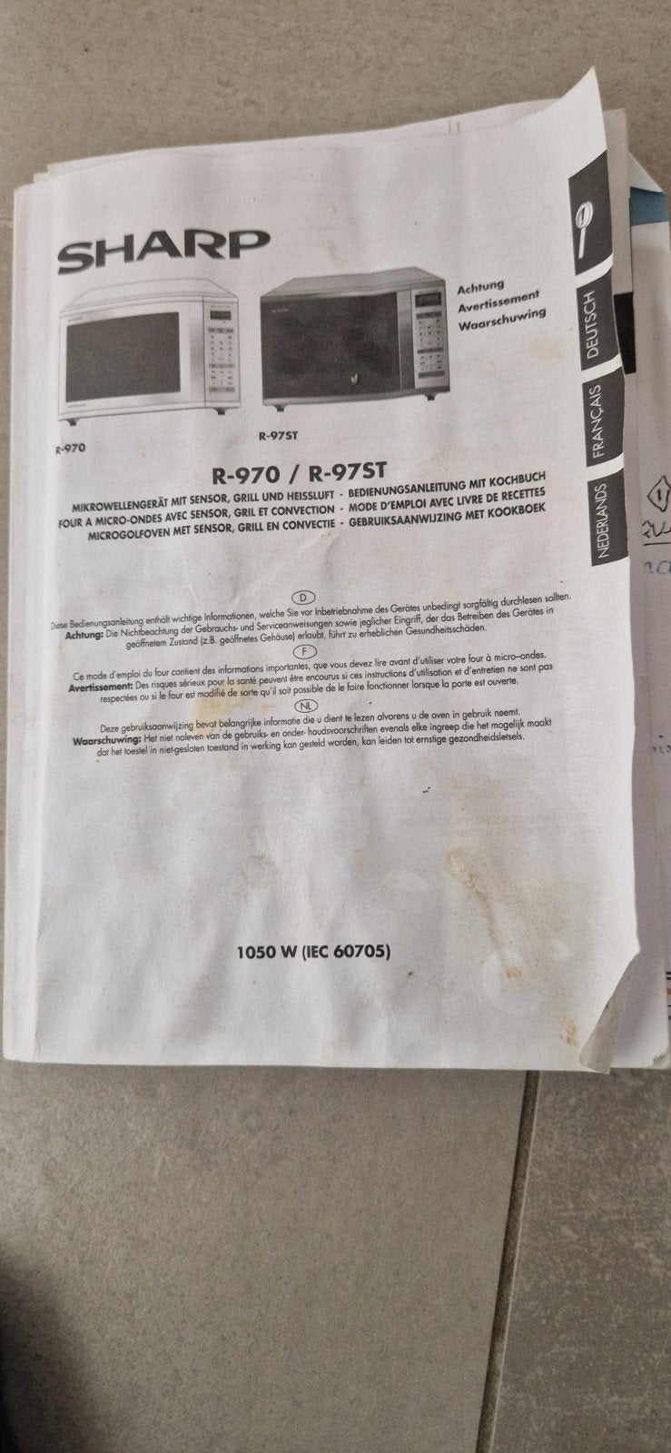 Sharp Combimagnetron R-970/R-971ST met Grill en Hete Lucht, Ophalen, Combimagnetron, Gebruikt, Hete lucht