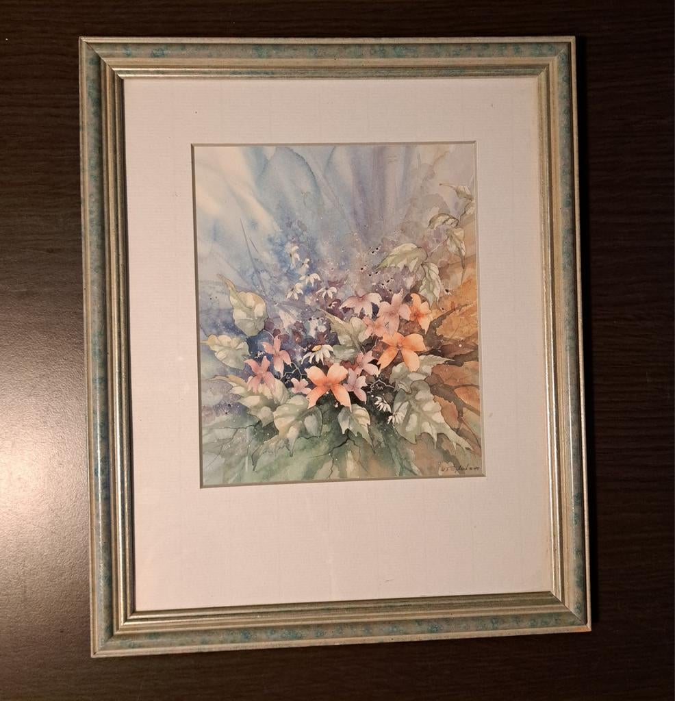 Aquarel 1989, Willem F. Bijkerk in lijst, Antiek en Kunst, Ophalen of Verzenden