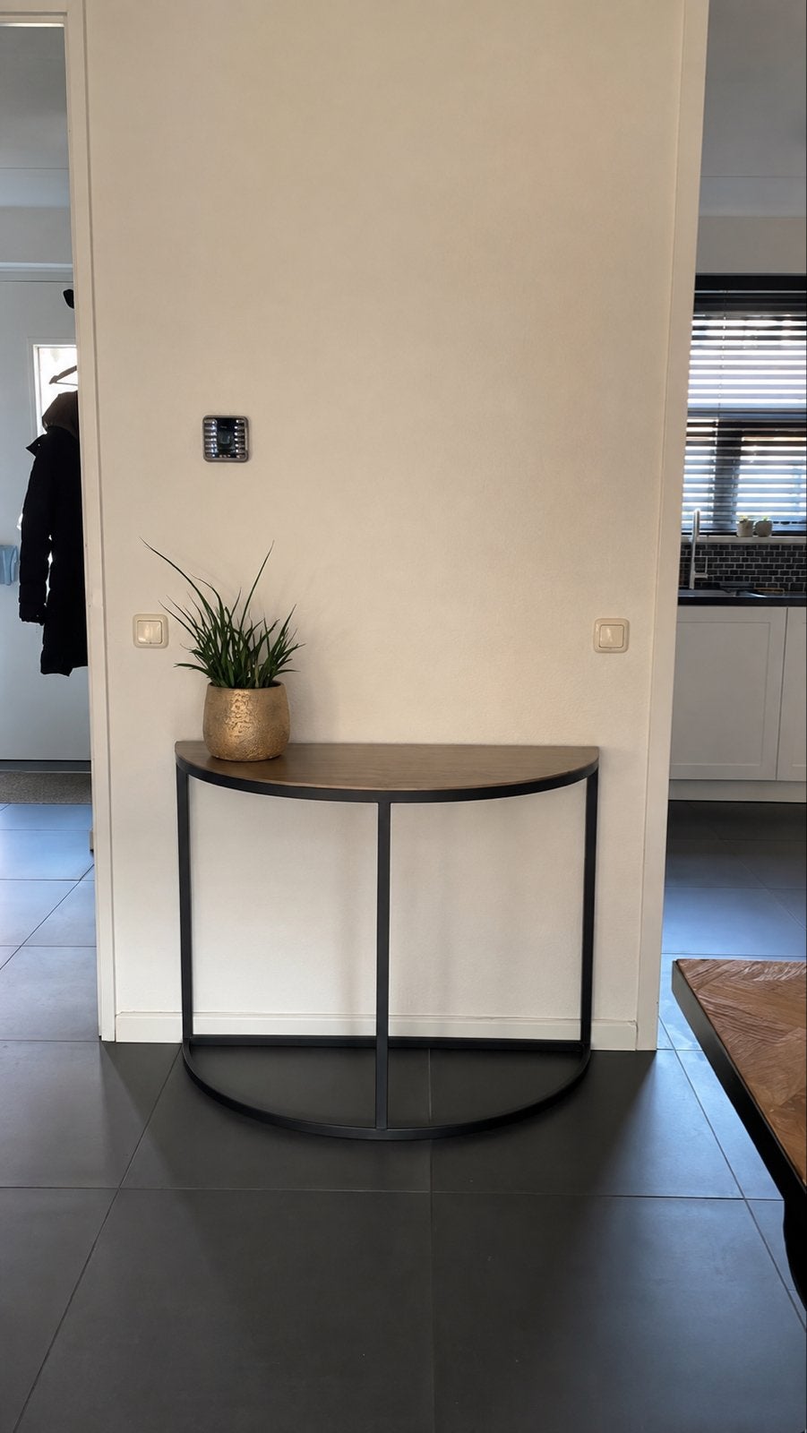 Light & Living Side tafel PETO antiek brons-zwart, Ophalen, Metaal of Aluminium, Zo goed als nieuw, 75 cm of meer