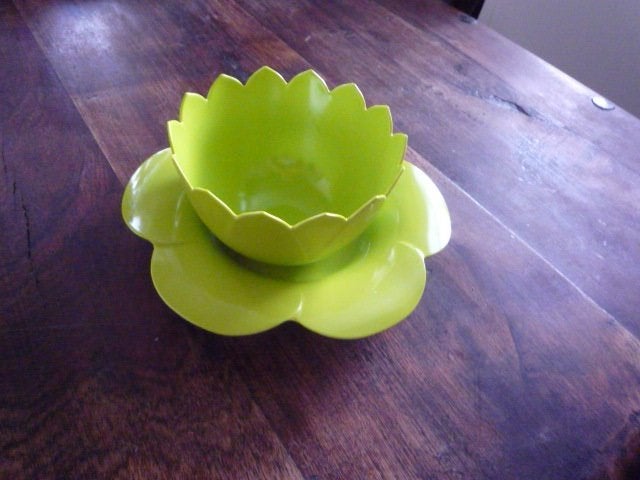 Zak ! design Groene bloem Ø 20 cm + kom/schaaltje Ø 12 cm, Ophalen of Verzenden, Nieuw
