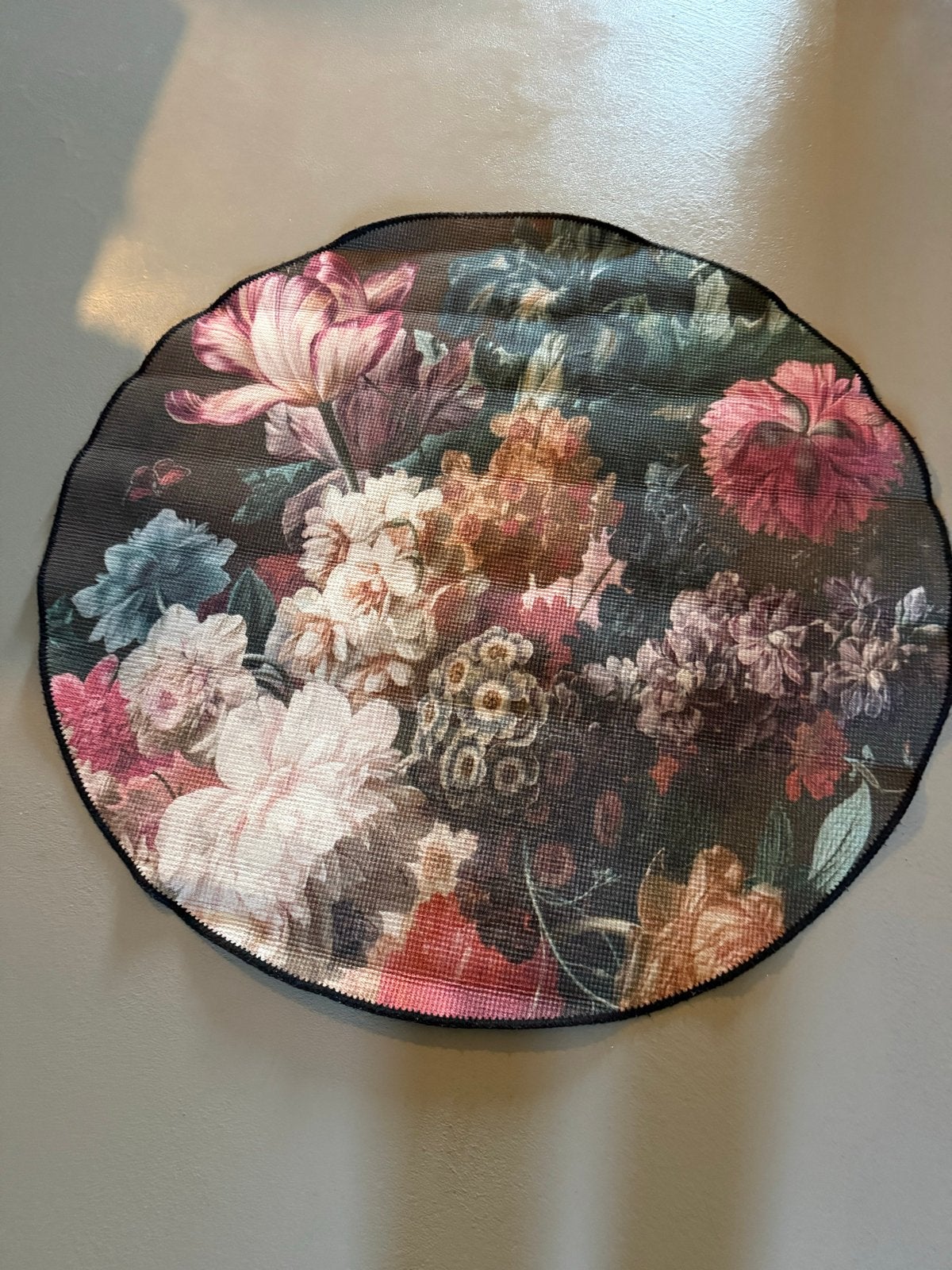 Rond vloerkleed met bloemenprint - Home67 Flores, Ophalen, 100 tot 150 cm, Rond, Zo goed als nieuw