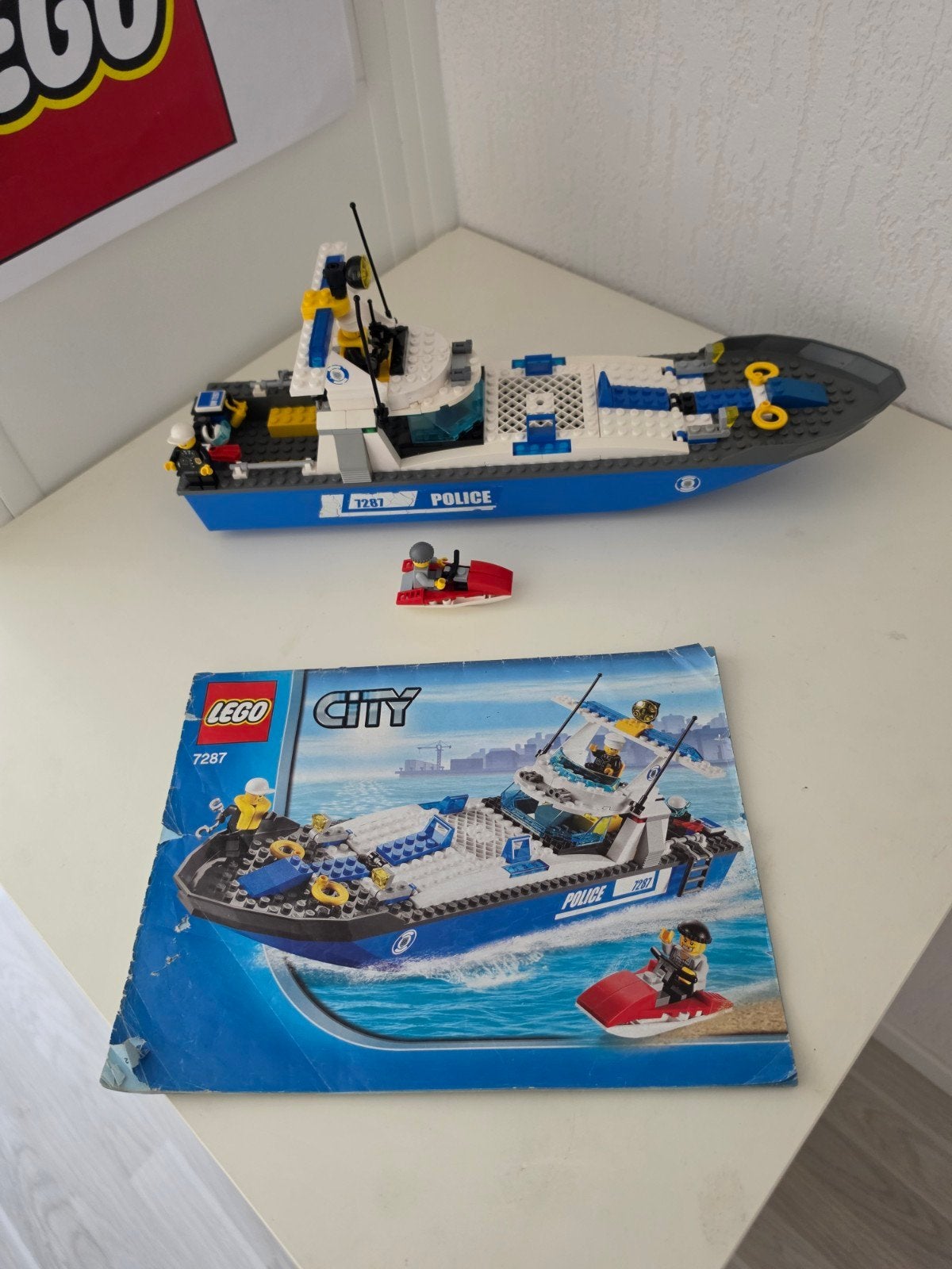 LEGO City Politieboot 7287 - Complete set met instructies, Kinderen en Baby's, Lego, Ophalen of Verzenden, Inclusief instructies