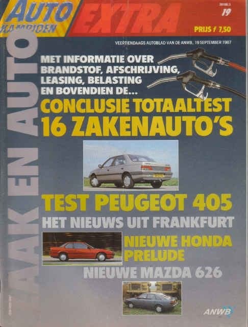 Autokampioen 19 1987 : Honda Prelude - Mazda 626 - Peugeot, Ophalen of Verzenden, Gelezen, Algemeen