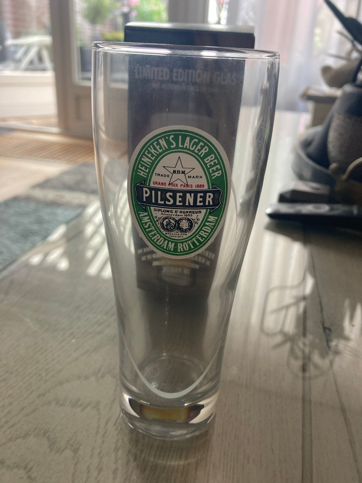 4 Heineken Pilsener Limited Edition glazen, Ophalen, Nieuw, Glas of Glazen, Heineken