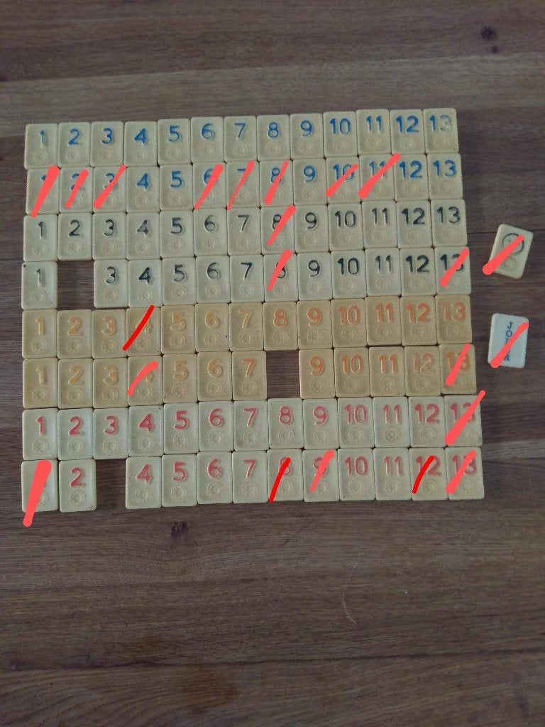 grote Rummikub stenen los, 30 cent per stuk, Hobby en Vrije tijd, Gezelschapsspellen | Bordspellen, Een of twee spelers, Ophalen of Verzenden