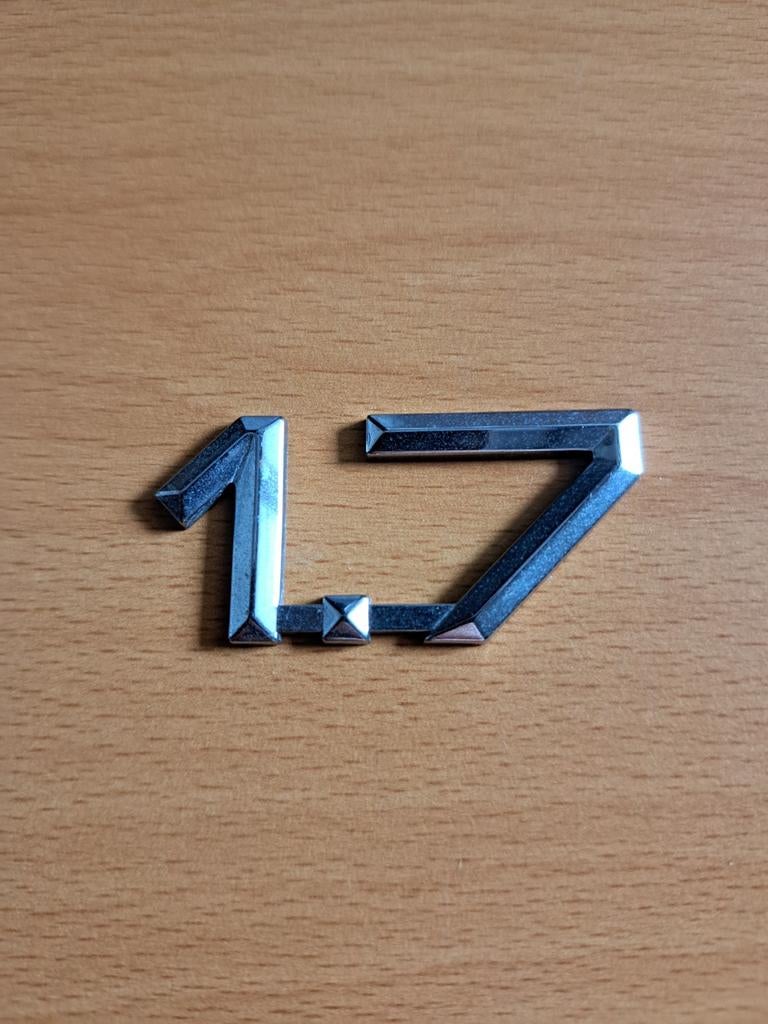 Auto Embleem 1.7 - Chroom Cijfers - Alfa Romeo 33, Auto-onderdelen, Ophalen of Verzenden, Gebruikt, Universele onderdelen