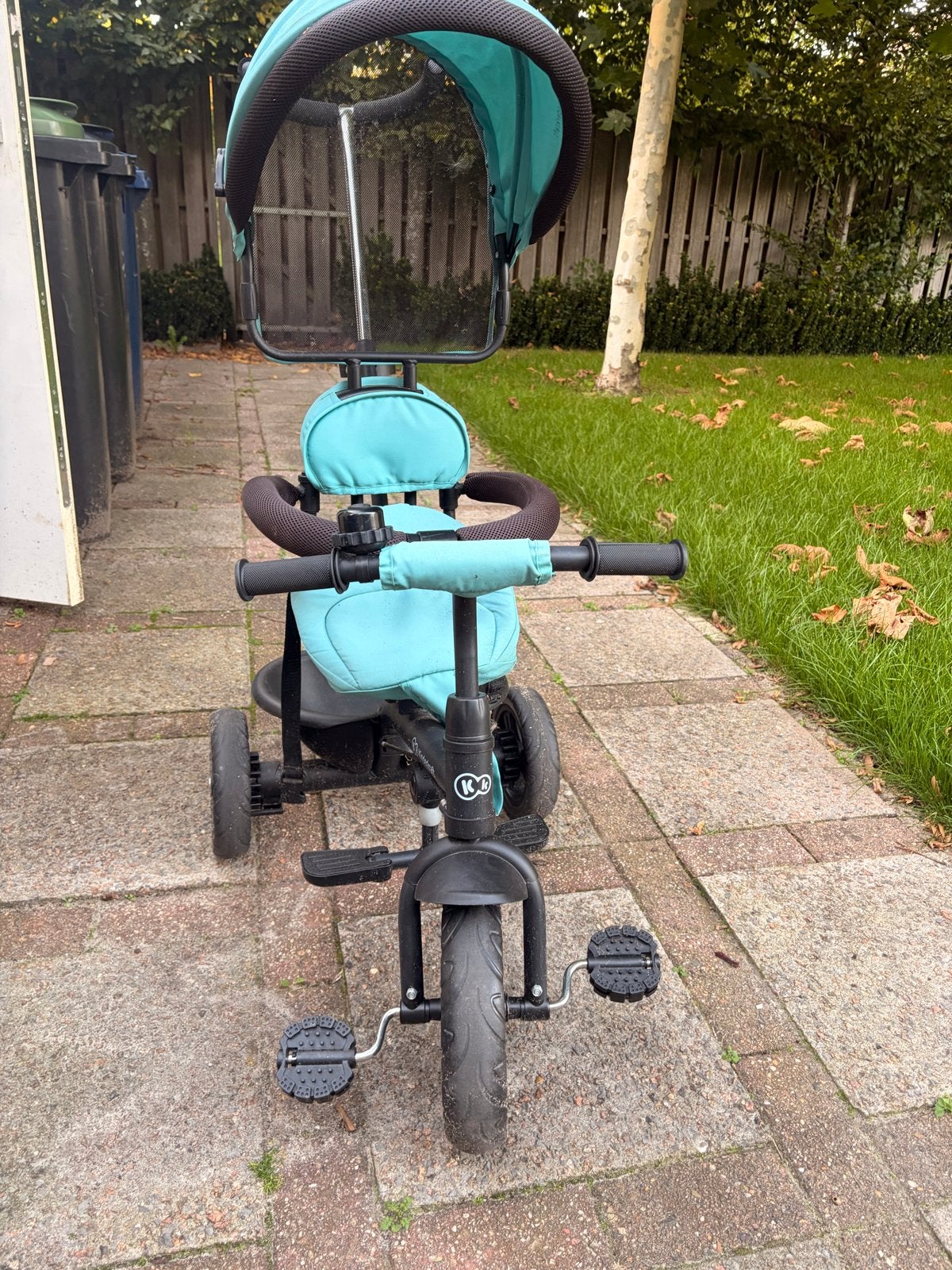 Kinderkraft driewieler met duwstang, blauw/zwart, Fietsen en Brommers, Ophalen, Gebruikt, Minder dan 16 inch