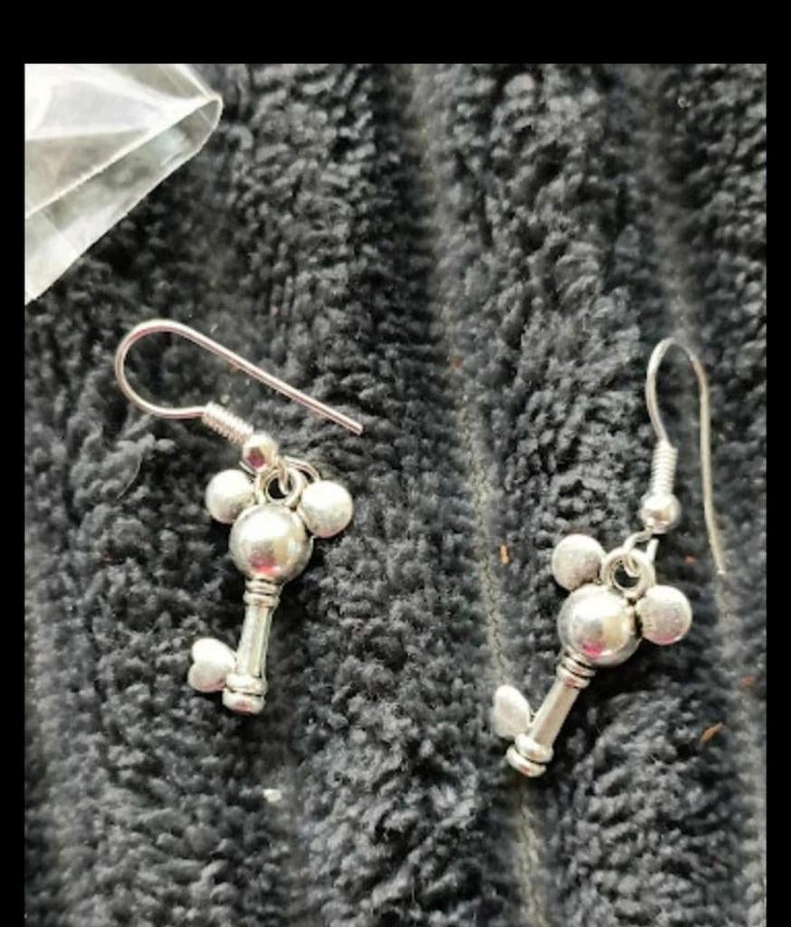Zilveren oorbellen Mickey Mouse, Hangers, Verzenden, Nieuw, Zilver