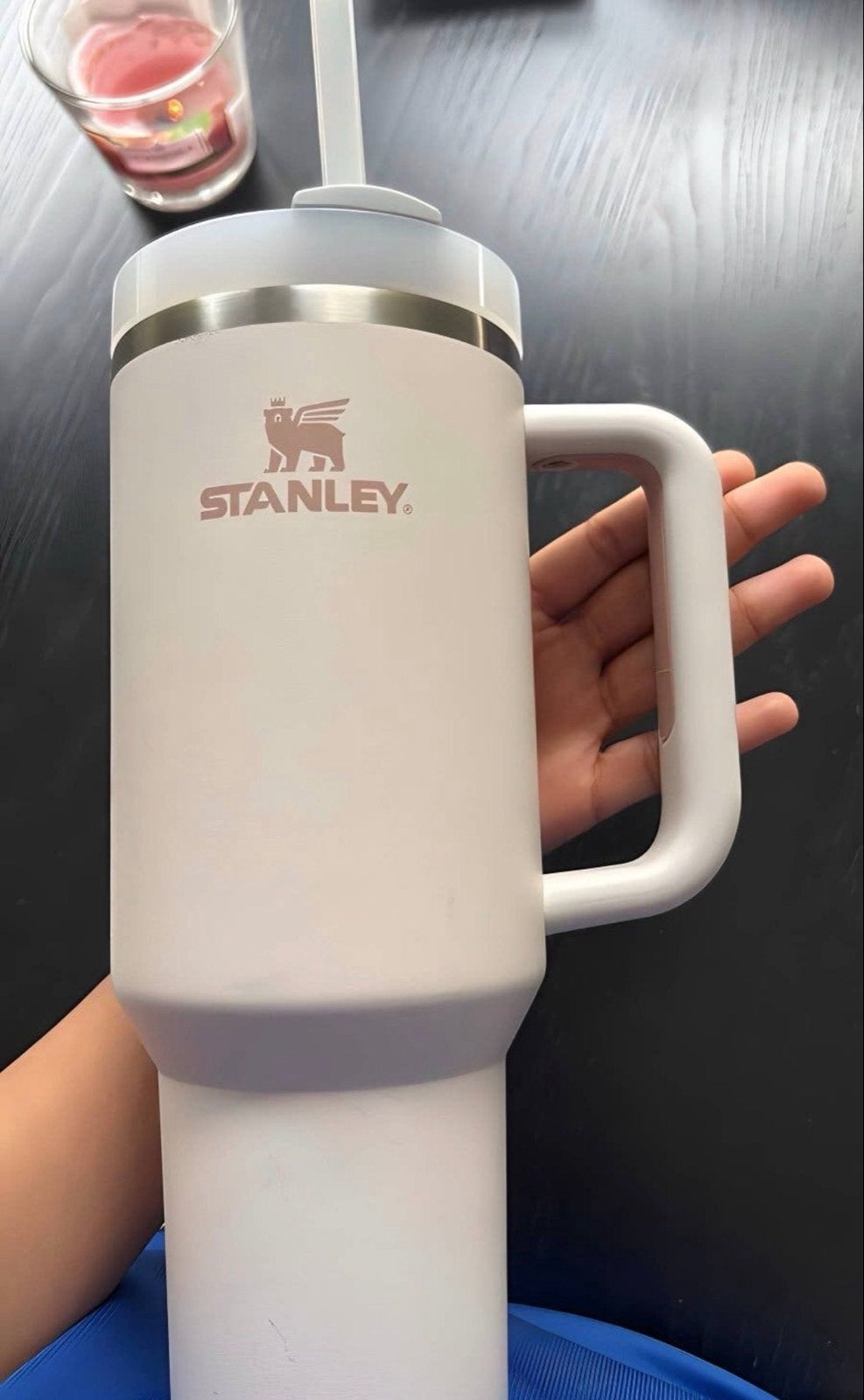 Nieuwe Stanley Tumbler met rietje - Wit, Ophalen of Verzenden, Nieuw, Wit, Metaal