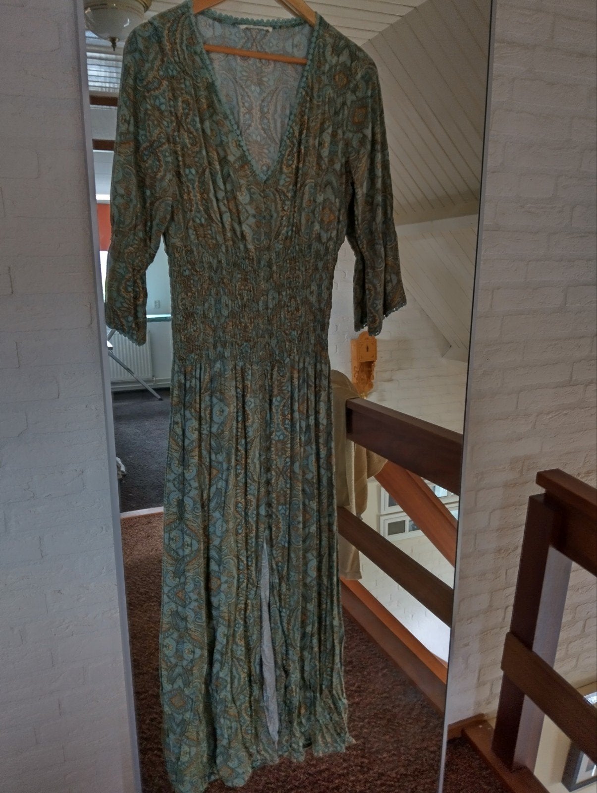Isla Ibiza jurk met paisley print en hartjesknopen, Maat 38/40 (M), Blauw, Ophalen of Verzenden, Zo goed als nieuw