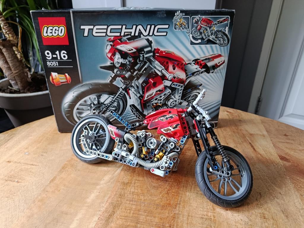 LEGO Technic 8051 Motorfiets - Compleet met doos en boekje, Ophalen of Verzenden, Gebruikt