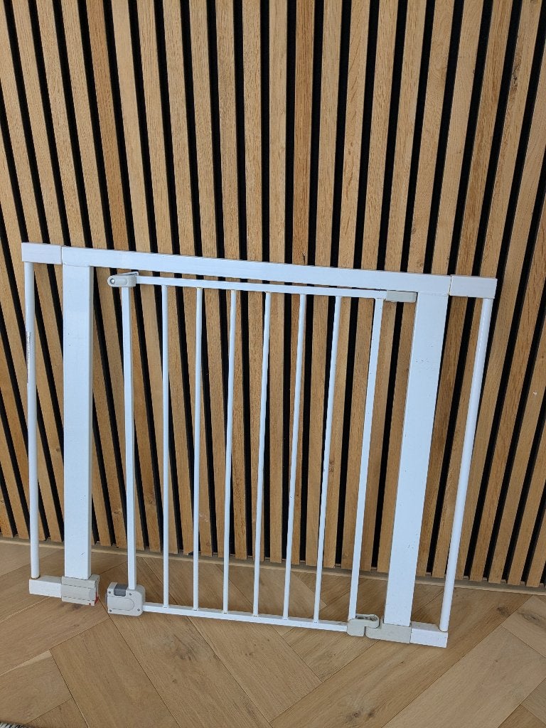 Child gate safety first - white, Kinderen en Baby's, Ophalen, Gebruikt, Klemhekje, Metaal of IJzer