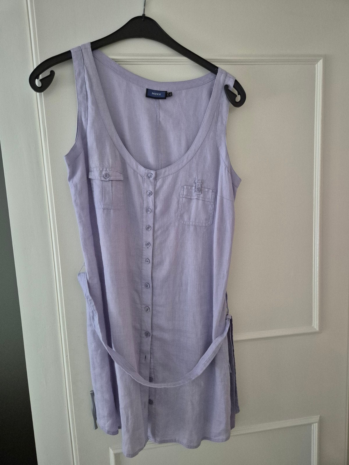 Mexx lila linnen jurk / tuniek, maat 40 met ceintuur, Maat 38/40 (M), Mexx, Paars, Ophalen of Verzenden