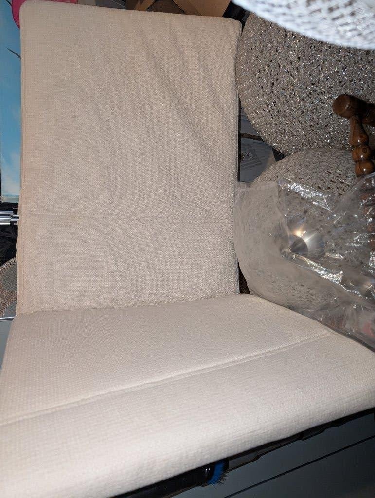 Los beige creme Poang kussens voor stoel en voetenbankje, Ophalen, Gebruikt, Stof, 50 tot 75 cm