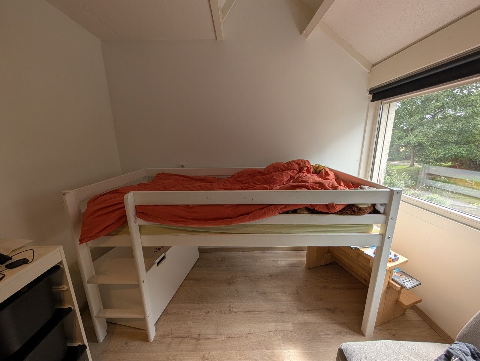Halfhoogslaper wit ikea 90x200 eenpersoonsbed, Ophalen, Gebruikt, 90 cm, Eenpersoons