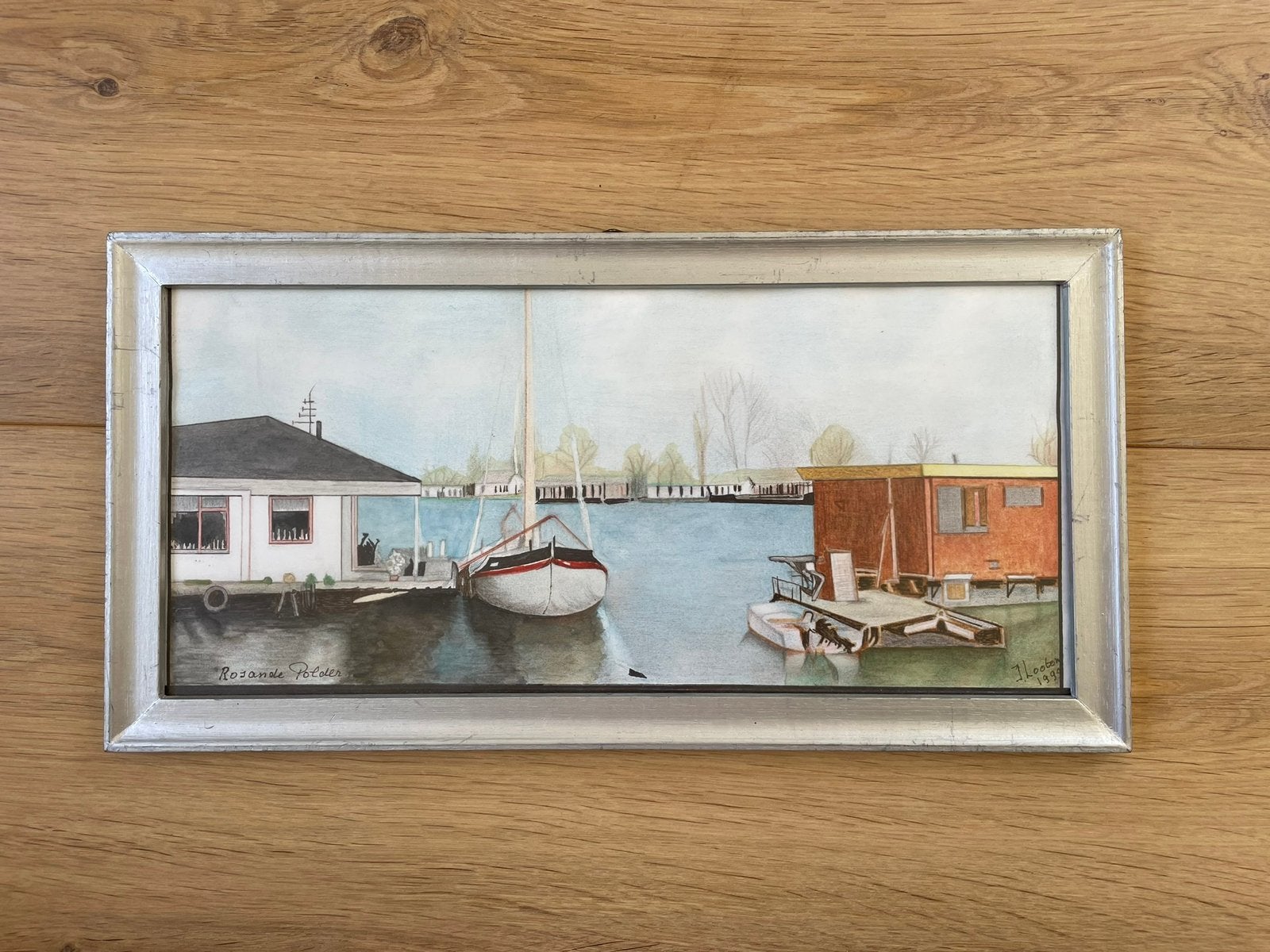 Tekening Rosandepolder Oosterbeek, Ophalen, Zo goed als nieuw, Minder dan 50 cm, Schilderij