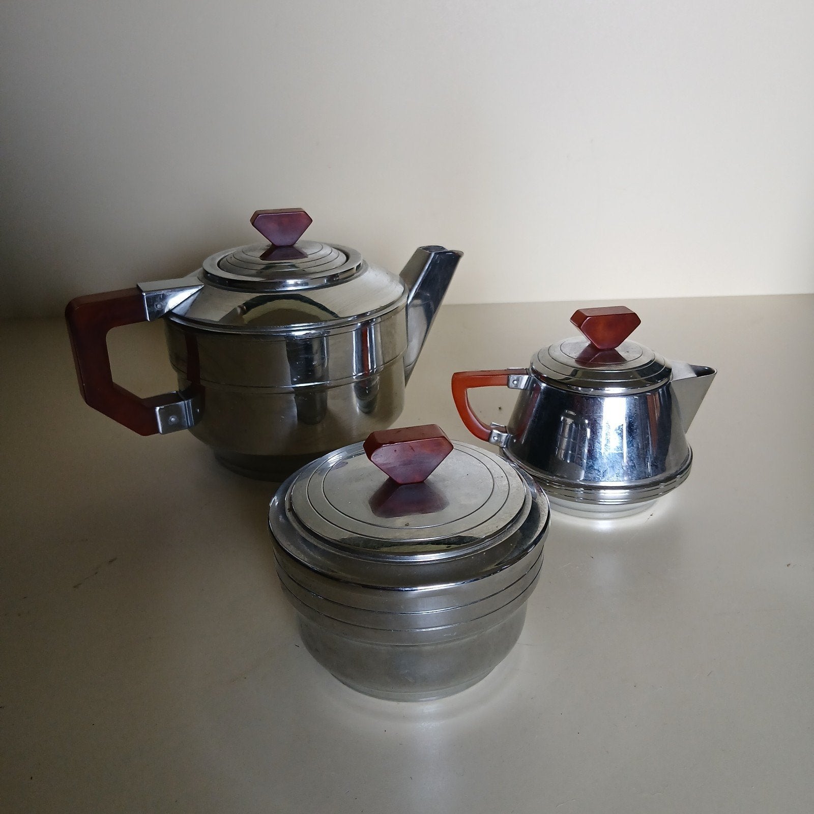 "Art Deco" Theepot, Suikerpot en melkkan, Ophalen of Verzenden