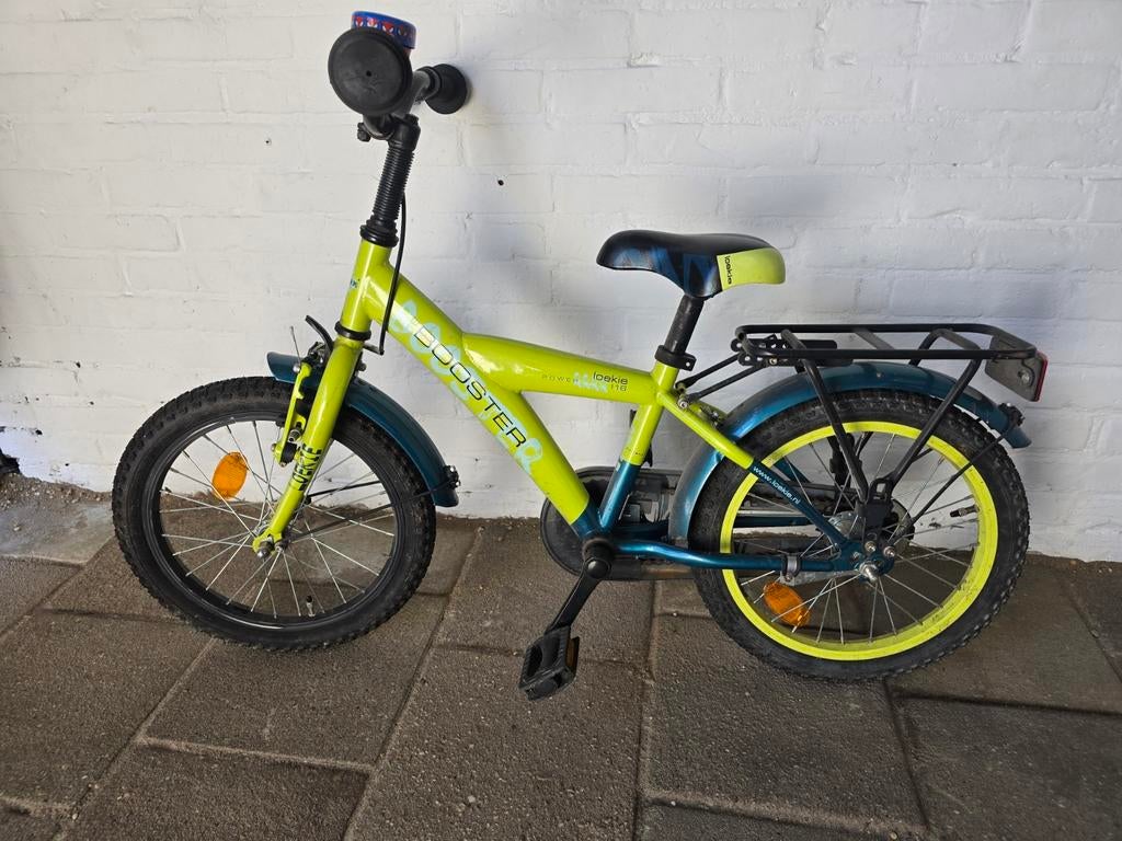 Loekie Booster 16 inch kinderfiets - Groen/Blauw, Ophalen, Velgrem, Loekie, 16 tot 20 inch