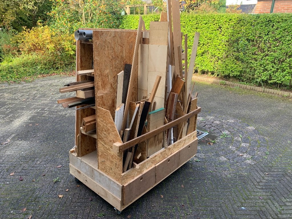 Kar voor opslag resthout, inclusief materiaal, Ophalen, Gebruikt, Plank, 50 mm of meer