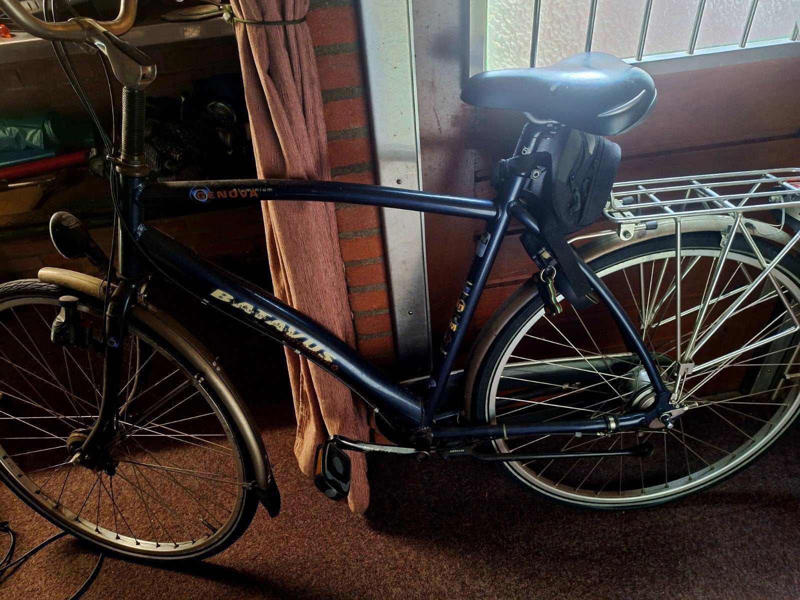 herenfiets batavus donkerblauw,aluminium velgen, Ophalen, Trommelrem, Batavus, Versnellingen