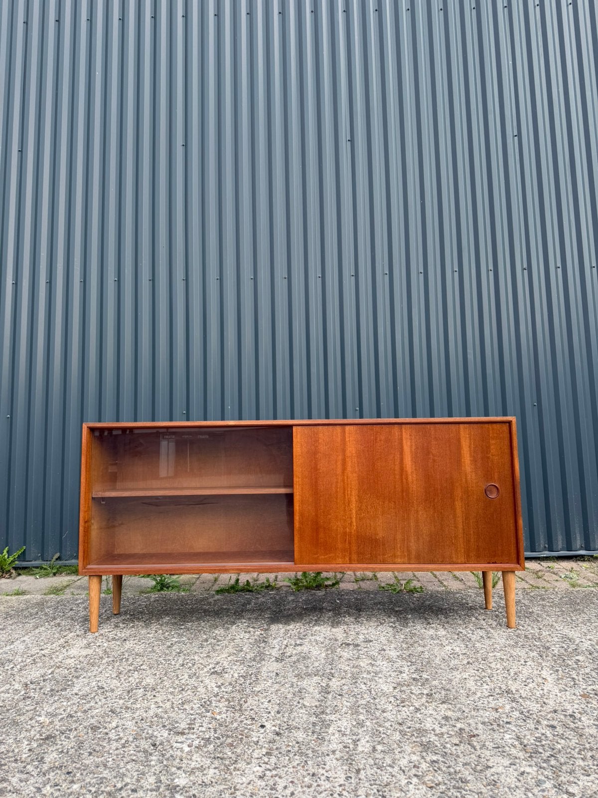 Vintage kast tvmeubel vitrinekast dressoir lowboard teak, Ophalen, Gebruikt, C, X