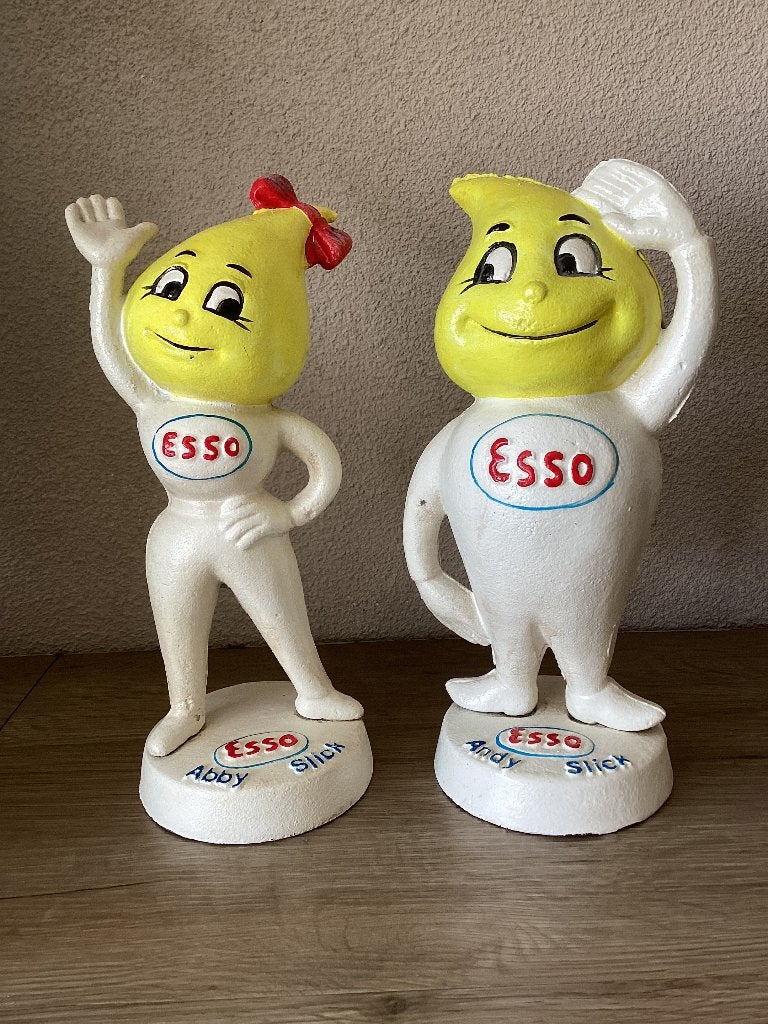 2 x Gietijzeren Esso Mascotte, Verzamelen, Merken en Reclamevoorwerpen, Ophalen of Verzenden, Zo goed als nieuw, Overige typen