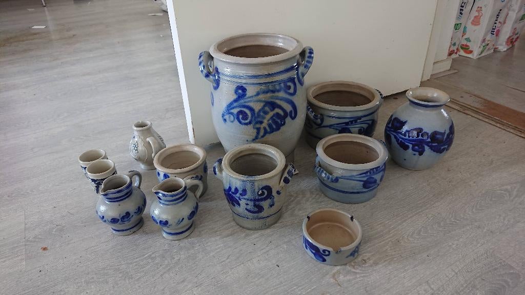 Keulse Potten / Steengoed Keramiek Set - Duitsland, Antiek en Kunst, Antiek | Keramiek en Aardewerk, Ophalen