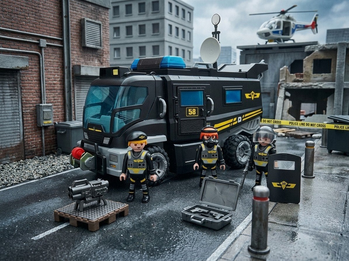 Playmobil City Action SWAT Team Truck 9360 met figuren, Ophalen, Gebruikt, Complete set, Voertuig