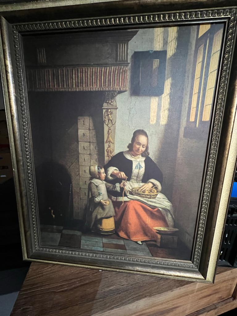 Oud Hollands Tafereel: Moeder en Kind bij de Haard, Ophalen