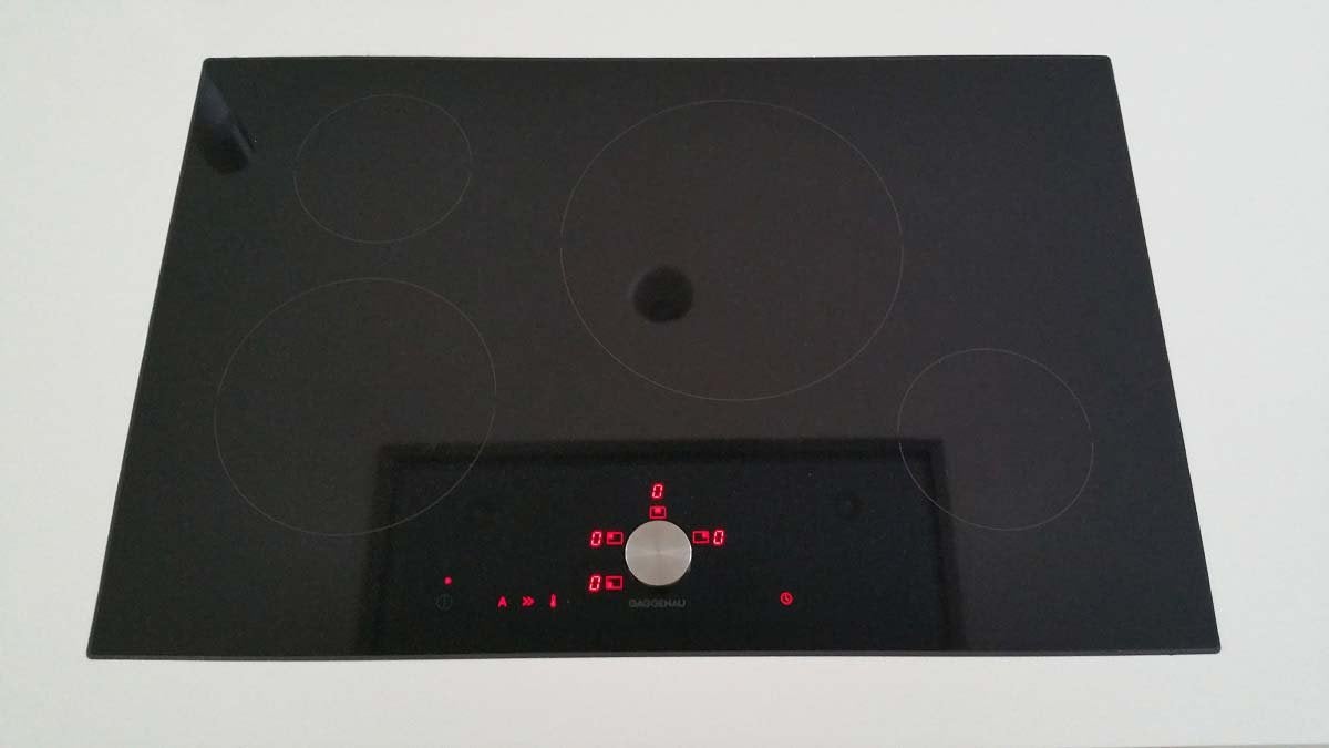 Gaggenau inductie kookplaat 80 cm 4 zone’s CI481102 zgan, Ophalen, 4 kookzones, Zo goed als nieuw, Energieklasse A of zuiniger