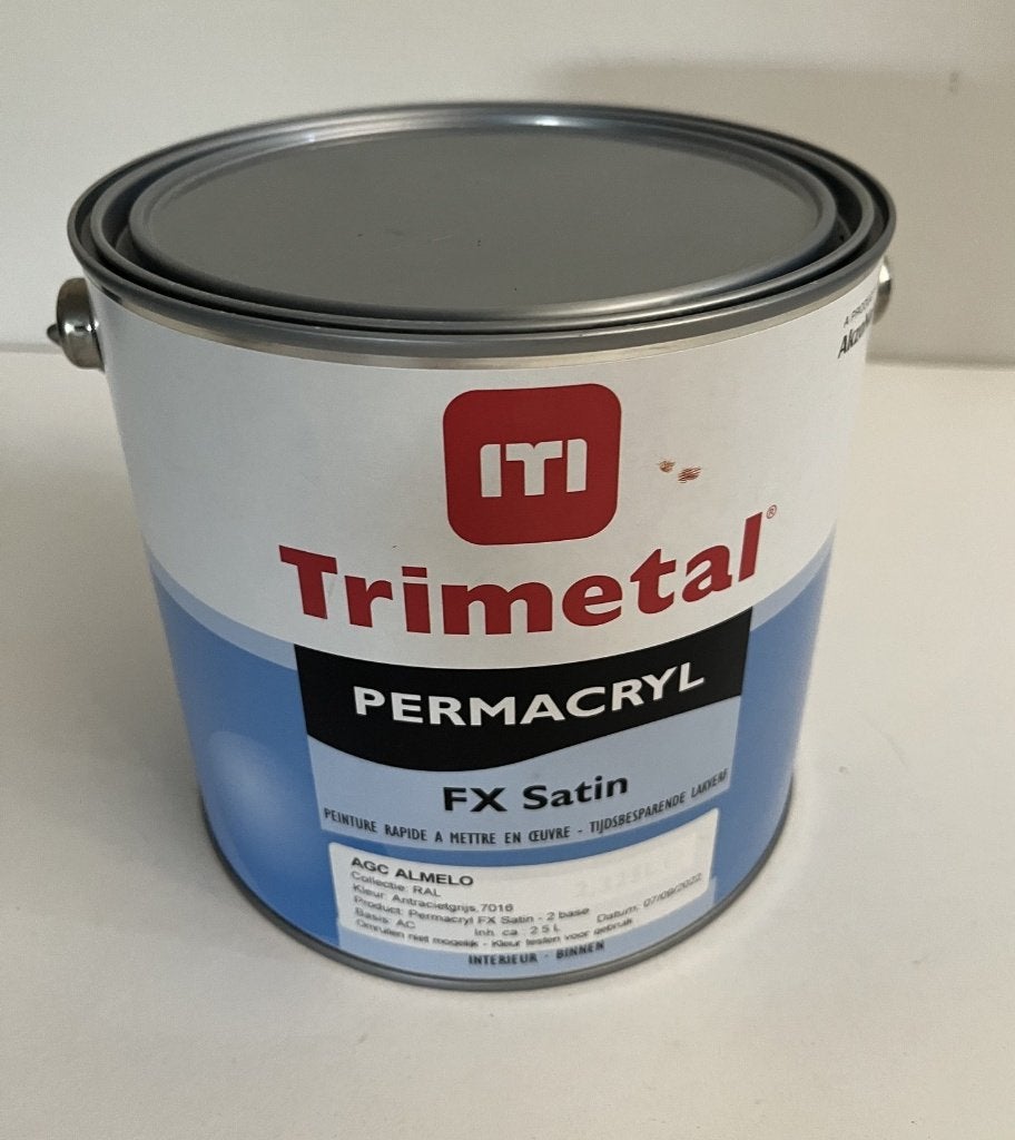 Trimetal permacryl fx satin  Ral 7016 Antracietgrijs, Nieuw, Ophalen of Verzenden, Verf, Grijs