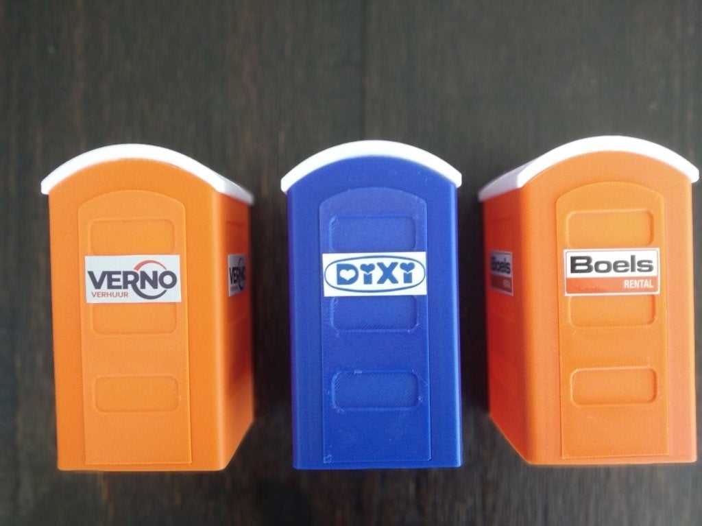Mobiele toiletten VERNO / DIXI / BOELS 2 afmetingen, Ophalen of Verzenden, Nieuw, 1:32 tot 1:50