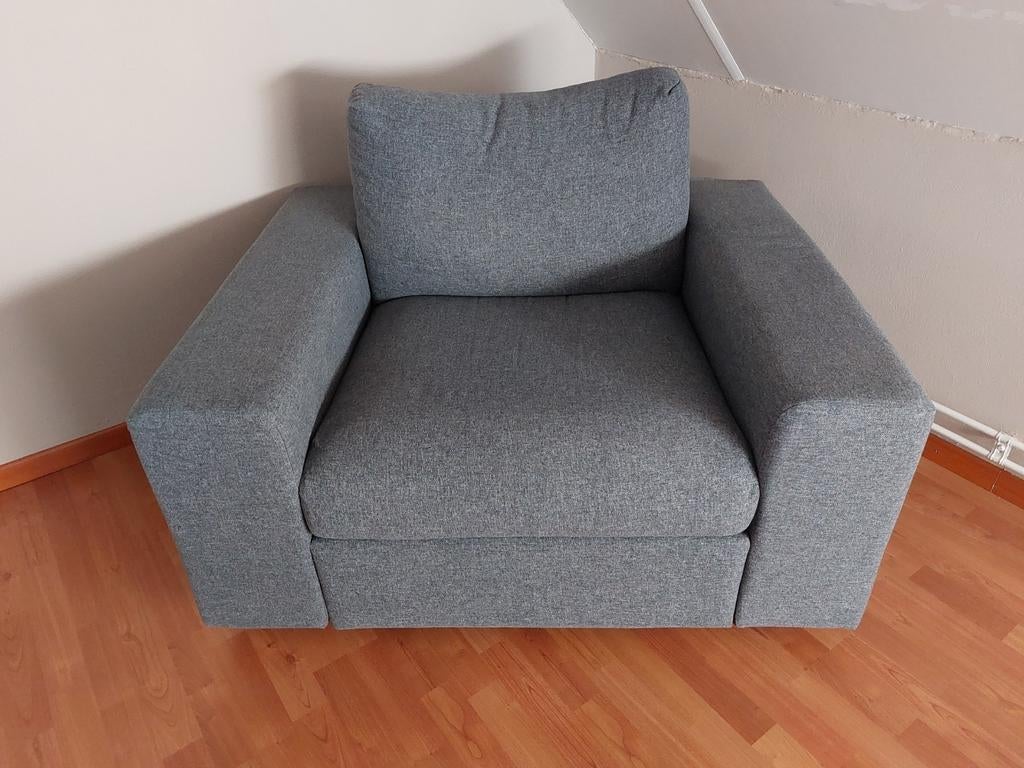 IKEA Fauteuil - Comfortabele grijze stoffen stoel, Ophalen, Gebruikt, 75 tot 100 cm, 75 tot 100 cm