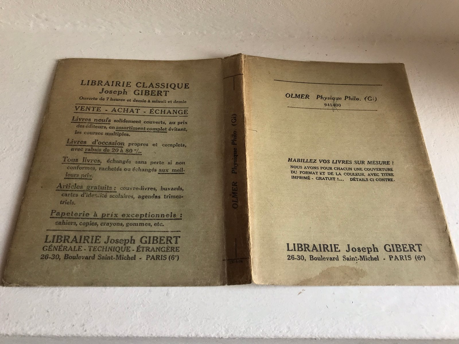Omslag antiek Frans schoolboek Physique Philo / Olmer, Antiek en Kunst, Ophalen of Verzenden