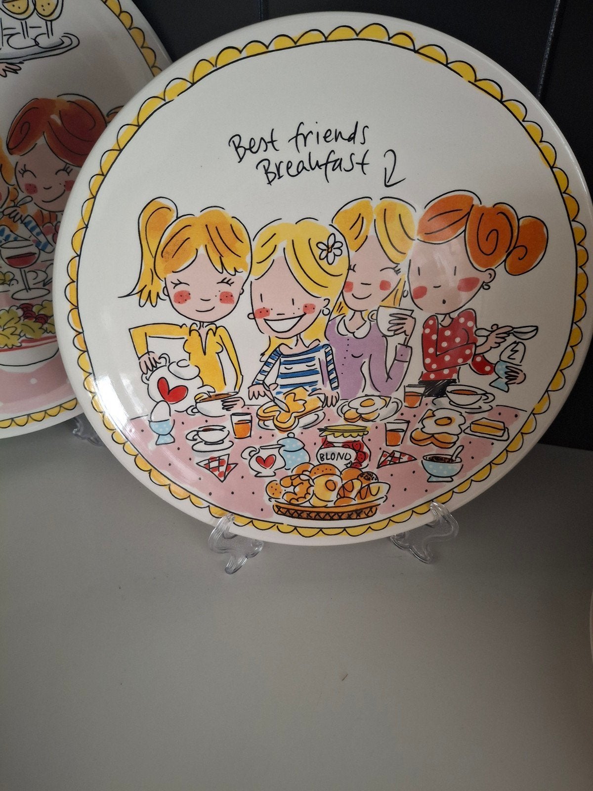 Nieuw Blond Amsterdam bord 'Best Friends Breakfast 2' 22cm, Huis en Inrichting, Keuken | Servies, Ophalen, Nieuw, Bord(en), Overige stijlen