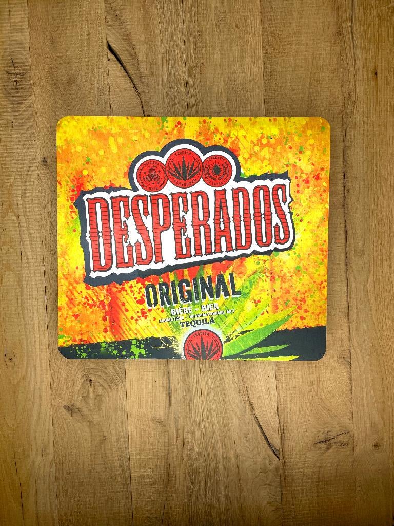 Reclamebord Desperado, aluminium, rvs look, afmeting 40x45cm, Ophalen of Verzenden, Nieuw, Reclamebord